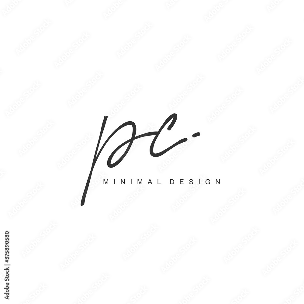 PC Initial handwriting or handwritten logo for identity. Logo with signature and hand drawn style. PC Initial handwriting or handwritten logo for identity. Logo with signature and hand drawn style.