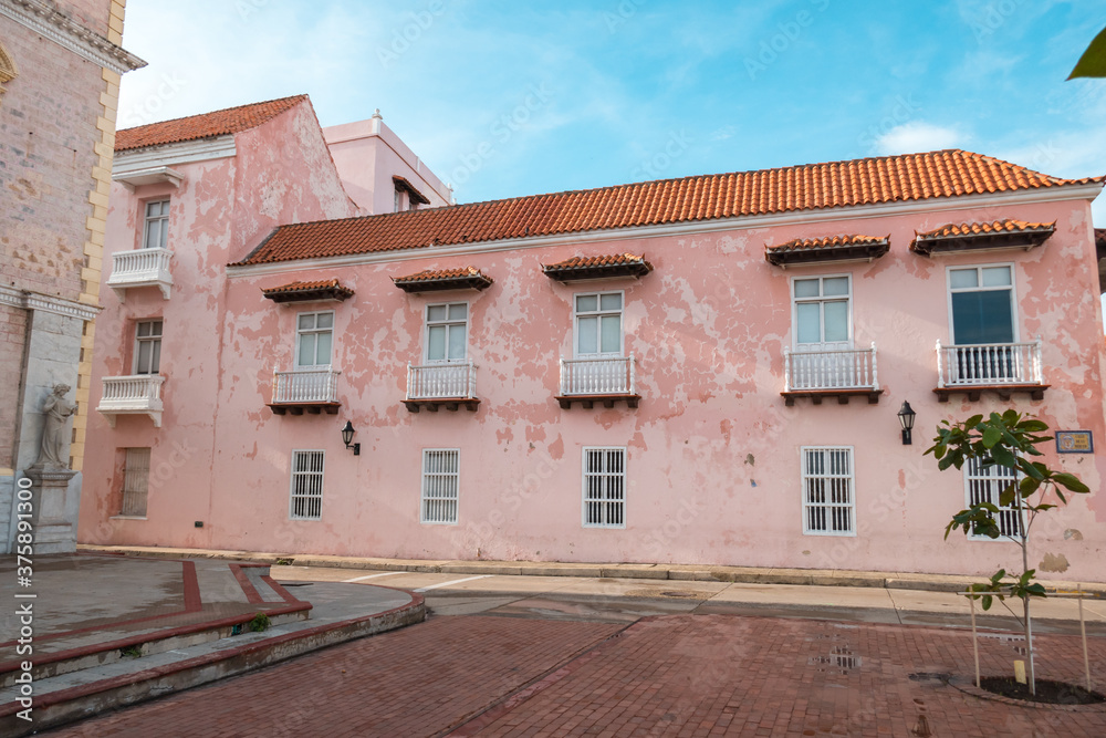 Old colonial buildings in Cartagena, Colombia