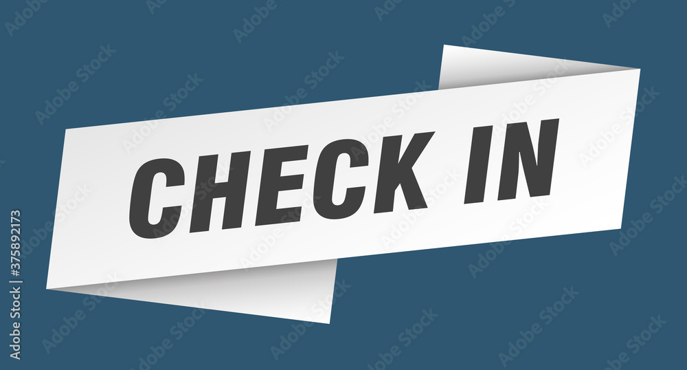 check in banner template. ribbon label sign. sticker check in banner template. ribbon label sign. sticker