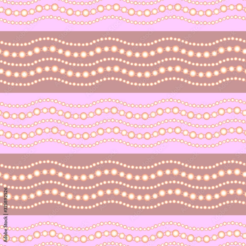seamless pink pattern. necklaces, beads.