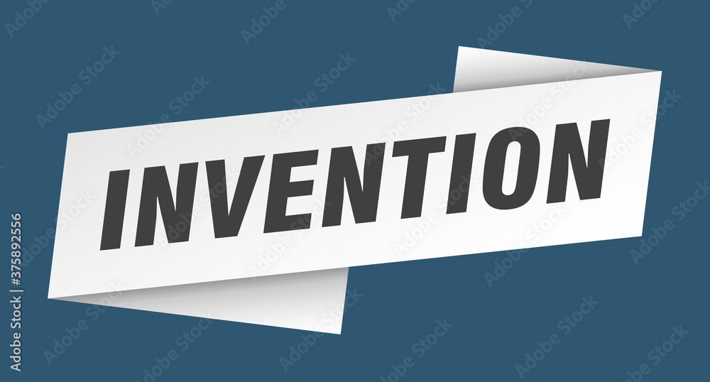 invention banner template. ribbon label sign. sticker