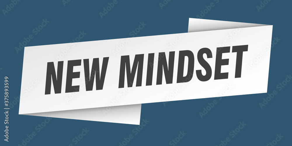new mindset banner template. ribbon label sign. sticker