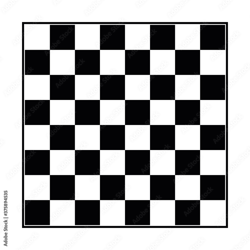 Obraz premium Chess board in black and white. Gameboard for leisure or sport game of chess. Vector illustration