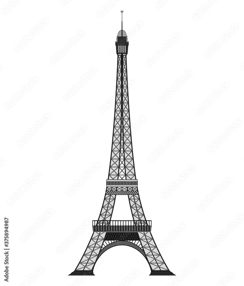 Tourist attraction Paris eiphil tower Travel, journey concept. Famous monuments of world countries. 
