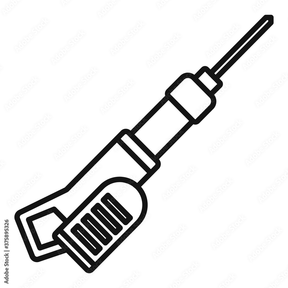 Fototapeta premium Gasoline hammer drill icon. Outline gasoline hammer drill vector icon for web design isolated on white background