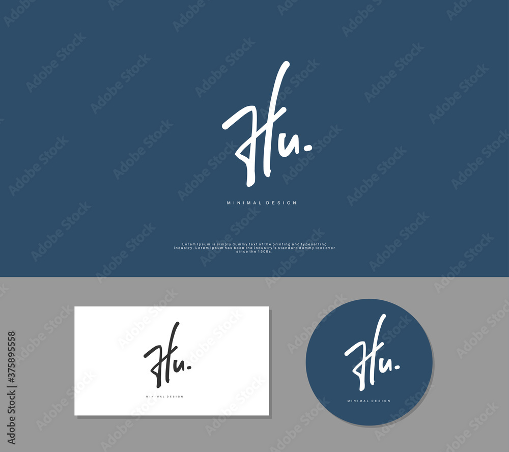 HU Initial handwriting or handwritten logo for identity. Logo with signature and hand drawn style. HU Initial handwriting or handwritten logo for identity. Logo with signature and hand drawn style.