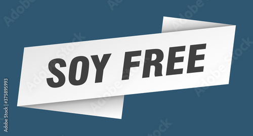soy free banner template. ribbon label sign. sticker