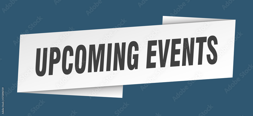 upcoming events banner template. ribbon label sign. sticker