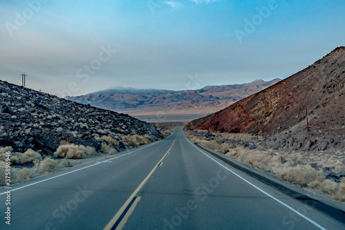 death valley national park lonely road in california