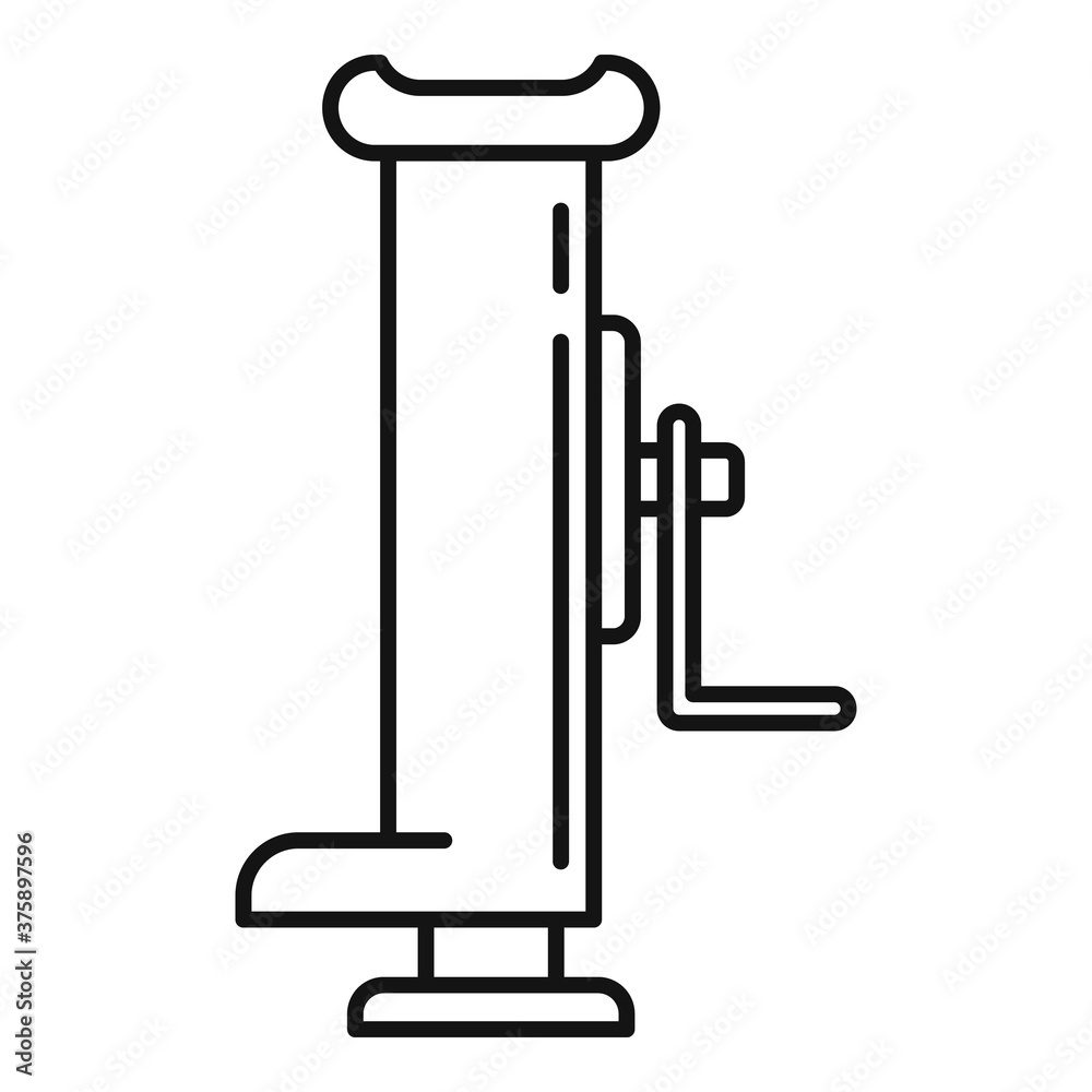 Hydraulic handle jack-screw icon. Outline hydraulic handle jack-screw vector icon for web design isolated on white background Hydraulic handle jack-screw icon. Outline hydraulic handle jack-screw vector icon for web design isolated on white background