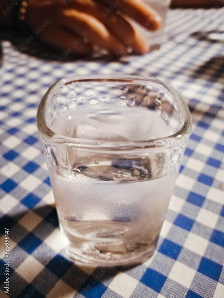Cold shot of Serbian traditional drink named rakija Cold shot of Serbian traditional drink named rakija