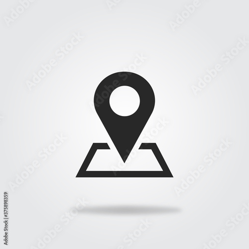 Realistic Black Location Icon Design. Location symbol. Address Icon
