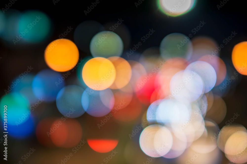Beautiful lighting bokeh on black background.