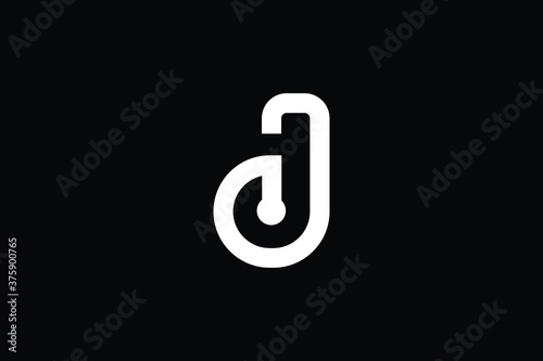 Minimal Innovative Initial J logo and JJ logo. Letter J JJ creative elegant Monogram. Premium Business logo icon. White color on black background