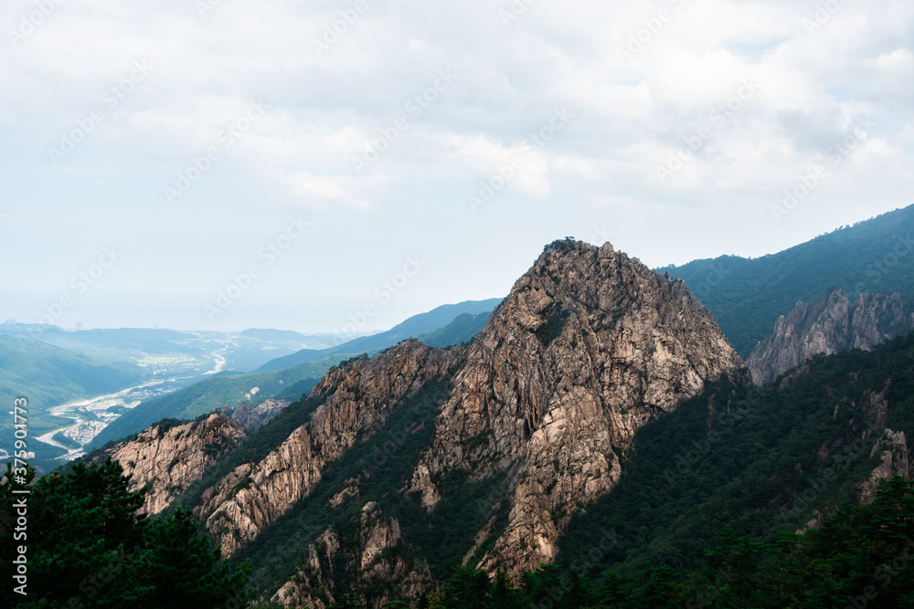 A view of Nokjeokbong Peak from Gwonggeumseong Natural Fortress. Seoraksan National Park. Sokcho, South Korea. 