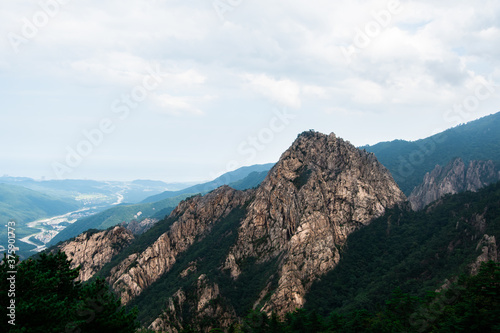 A view of Nokjeokbong Peak from Gwonggeumseong Natural Fortress. Seoraksan National Park. Sokcho, South Korea. 