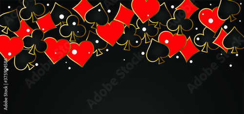 Cards game spades Queen King Heart Ace Poker player card game symbols Spade jack Oneline line pattern Vector bridge icons Funny gambling play suit black blackjack  Casino club gaming playing suits