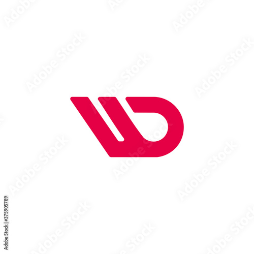 letter ud simple geometric line symbol logo vector photo