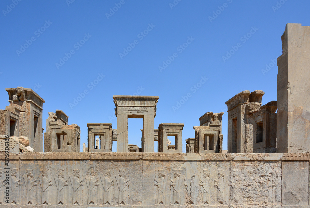 Palace of Darius,  called Tachara  or winter palace, in Persepolis. Southern view.