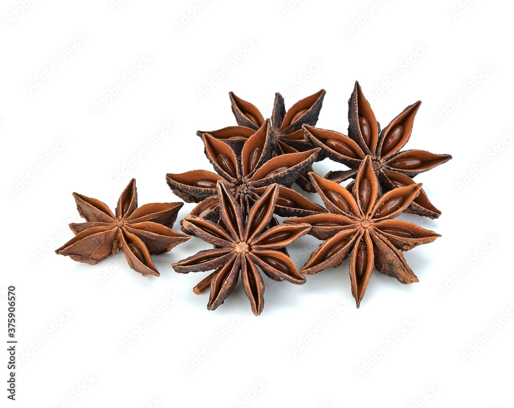 star anise spice isolated on white background star anise spice isolated on white background
