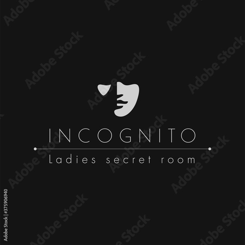 Incognito logo template. Luxury logo. Mask logotype. Luxury beauty salon logo. Beauty studio vector design. Cosmetic procedures.