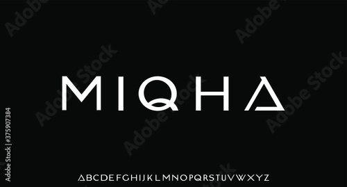 Miqha, luxury modern font alphabetical vector set	
