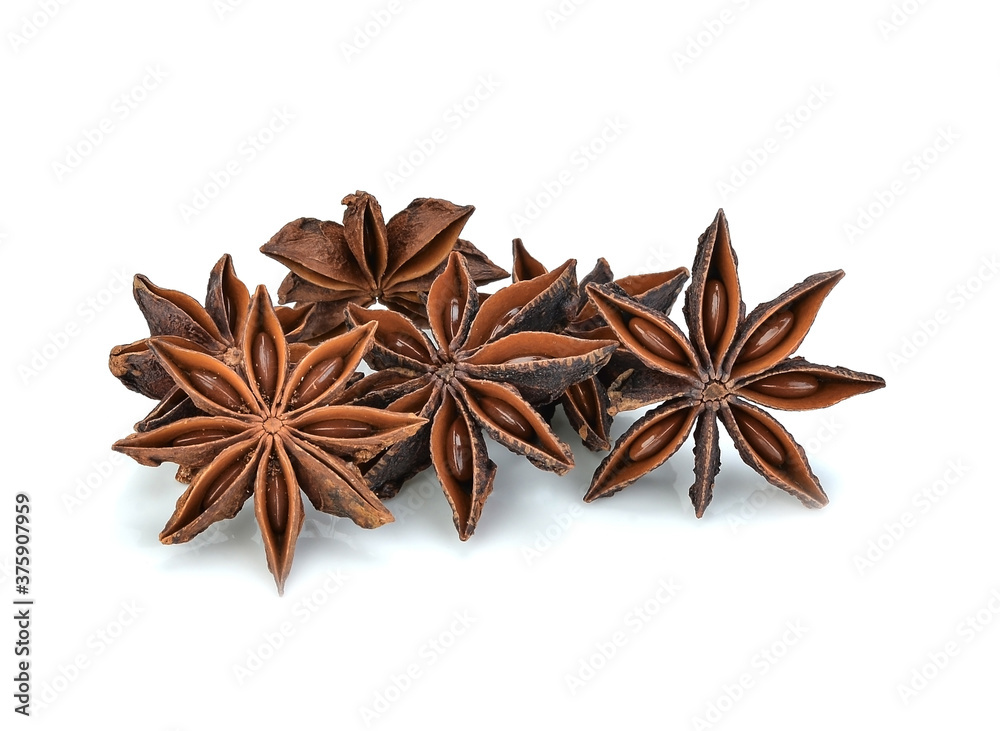 star anise spice isolated on white background star anise spice isolated on white background