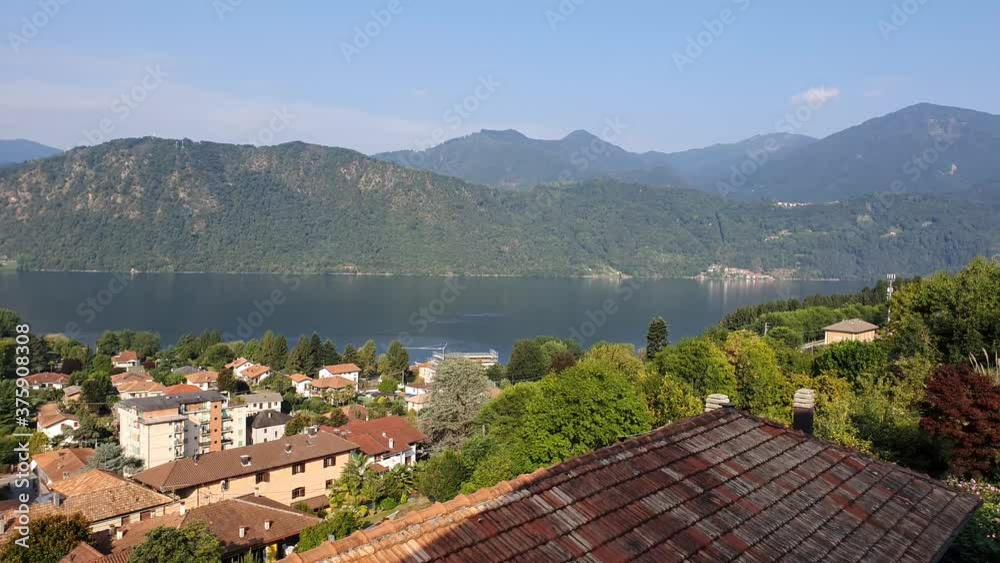 panoramic view of the orta lake located in Piedmont panoramic view of the orta lake located in Piedmont