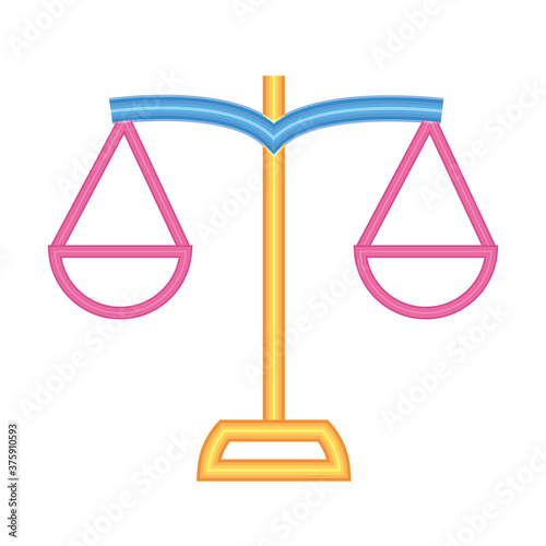law scale icon, neon style