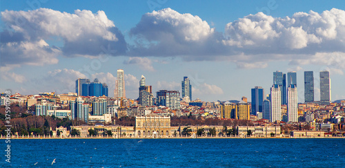 Photography Urban skyline of Istanbul from Bosphorus, Turkey