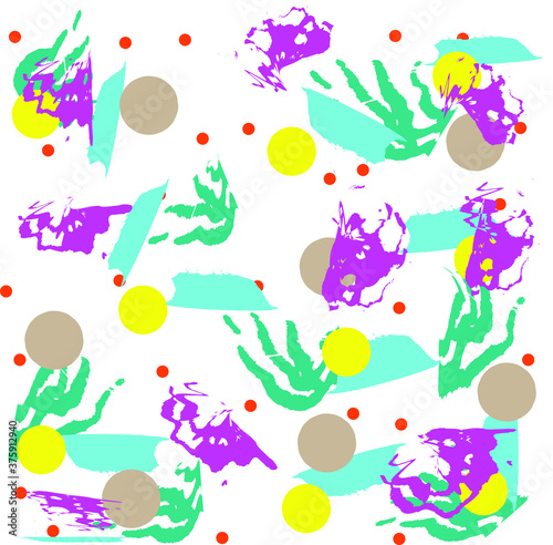 Colored bright brush strokes for the children`s background, vector abstract image. Beautiful texture of brush strokes and lines for design of packaging or postcard.