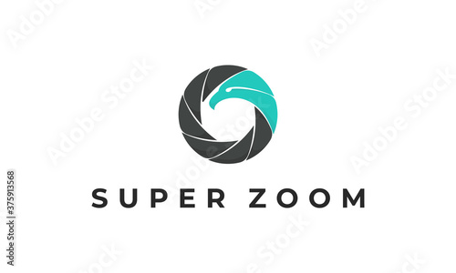 illustration vector graphic of modern, sophisticated, badge, emblem, stamp style, abstract mark for combination eagle and camera, photography logo design