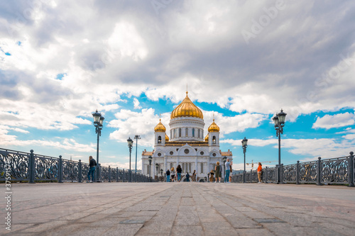 Panorama of Cathedral of Christ the Savior in summer time