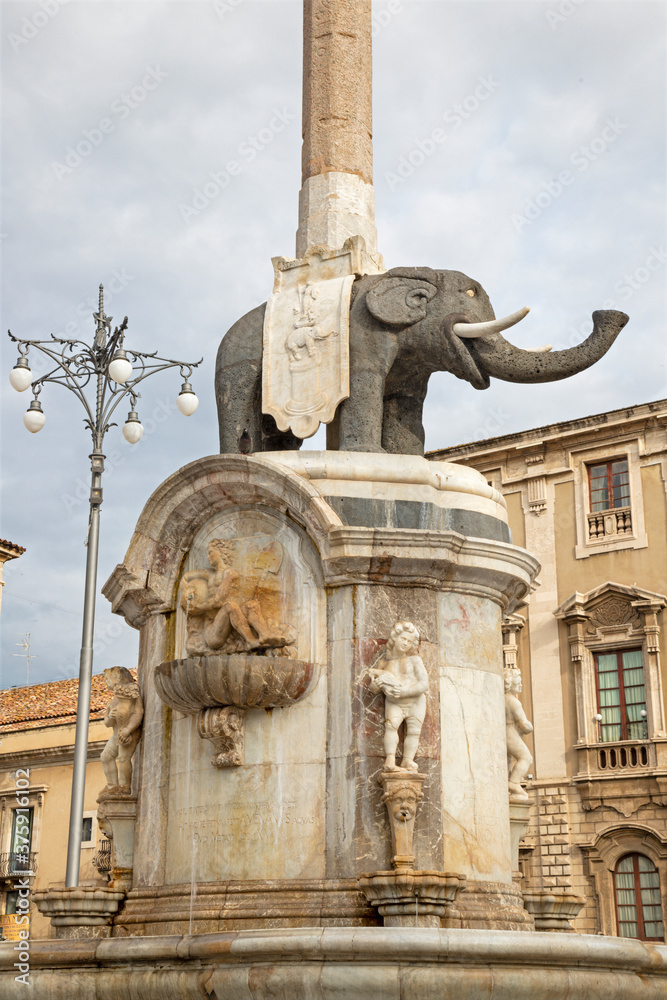 Catania - The Fountain of by Elephant Giovanni Battista Vaccarini (1736).