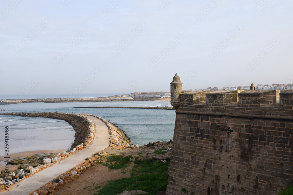 Kasba  Oudaïa citadel in rabat sea view, morocco