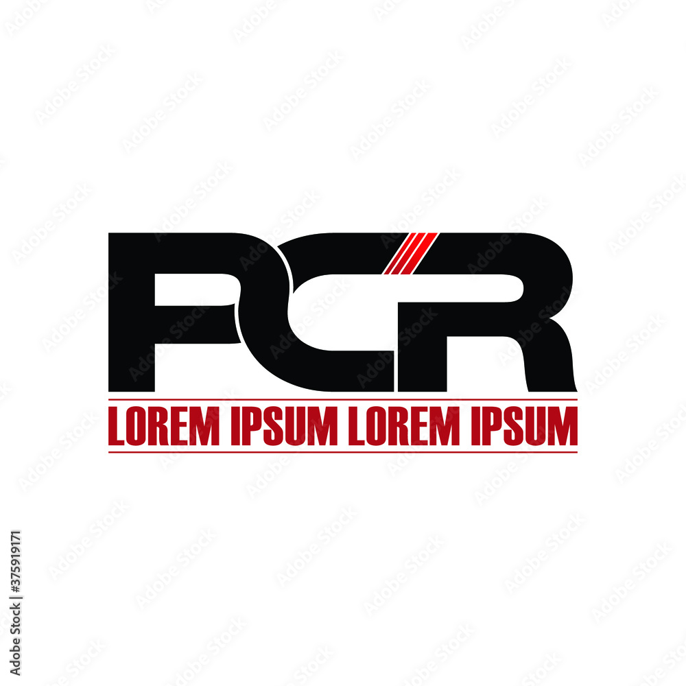 PCR letter monogram logo design vector