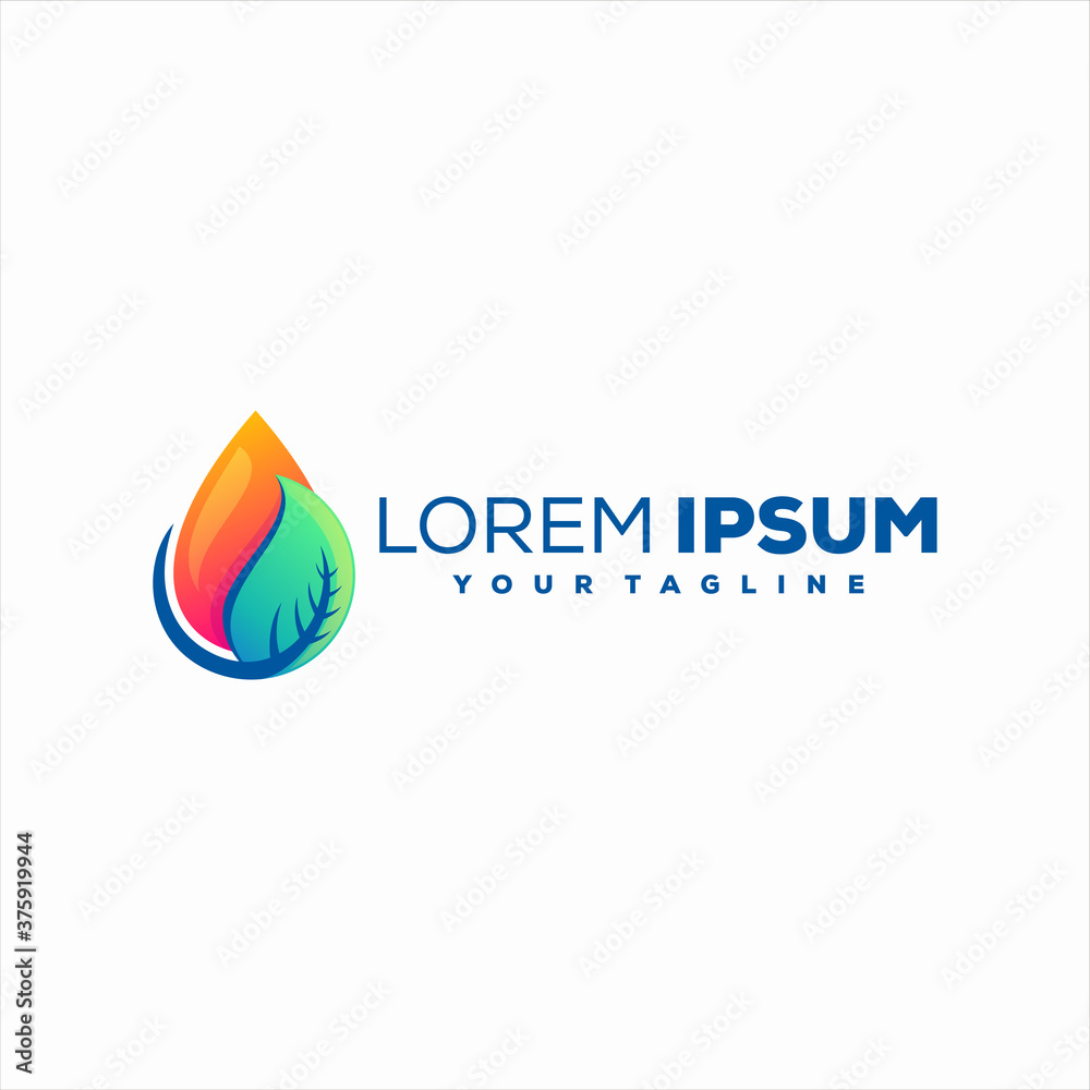 leaf drop gradient logo design leaf drop gradient logo design