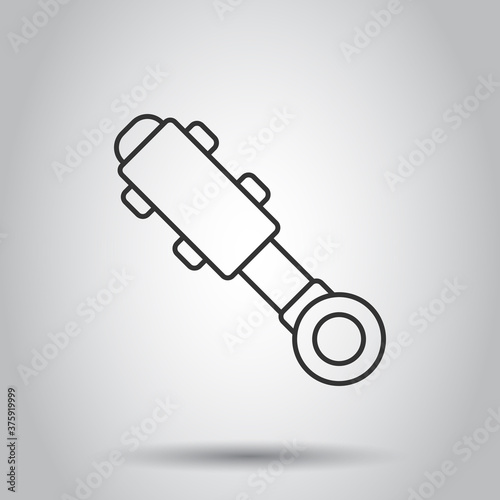 Hydraulic icon in flat style. Cylinder vector illustration on white isolated background. Equipment business concept.