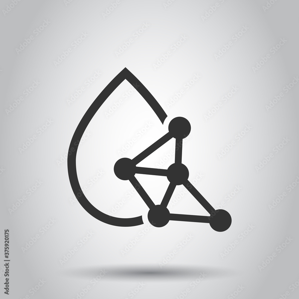 Acid molecule icon in flat style. Dna vector illustration on white isolated background. Amino model business concept. Acid molecule icon in flat style. Dna vector illustration on white isolated background. Amino model business concept.