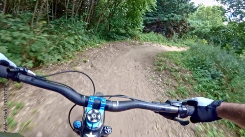 Mountain biking POV footage 