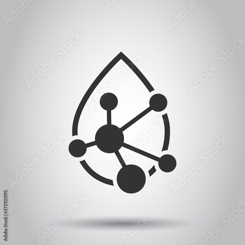 Acid molecule icon in flat style. Dna vector illustration on white isolated background. Amino model business concept.