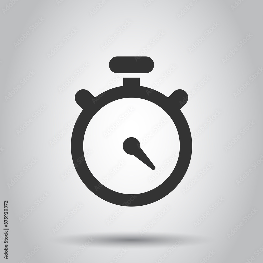 Clock icon in flat style. Watch vector illustration on white isolated background. Timer business concept. Clock icon in flat style. Watch vector illustration on white isolated background. Timer business concept.