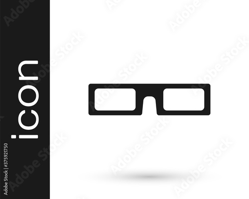 Grey cinema glasses icon isolated on white background. Vector Illustration.