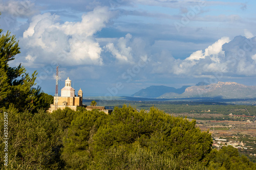 Santuario de la Mare de Déu de Bonany, siglo XVII.Petra. Es pla.Mallorca.Islas baleares.España.