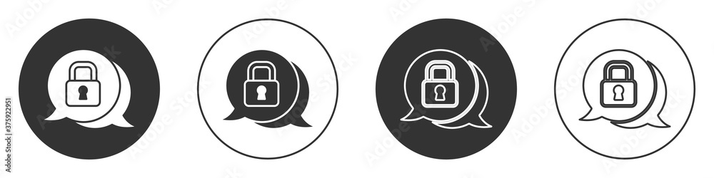 Black Cyber security icon isolated on white background. Closed padlock on digital circuit board. Safety concept. Digital data protection. Circle button. Vector. Black Cyber security icon isolated on white background. Closed padlock on digital circuit board. Safety concept. Digital data protection. Circle button. Vector.