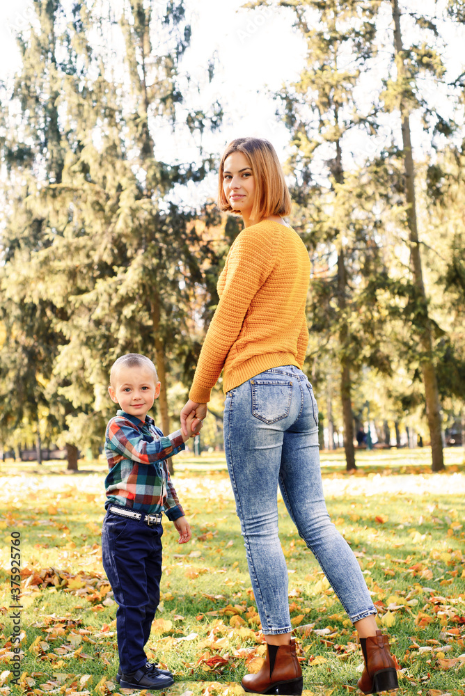 Fototapeta premium mother and son in the park