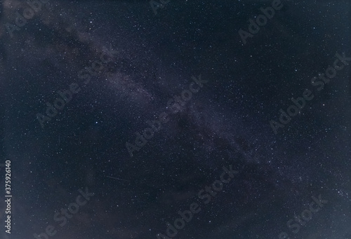 Panorama of the night sky. Milky Way. Falling stars. Background texture.