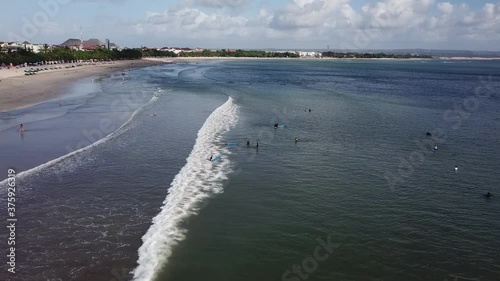 Wallpaper Mural bali sea beach. kuta. people learn to surf. drone frame Torontodigital.ca