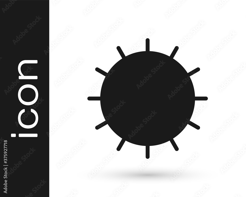 Black Sun icon isolated on white background. Summer symbol. Good sunny day. Vector. Black Sun icon isolated on white background. Summer symbol. Good sunny day. Vector.