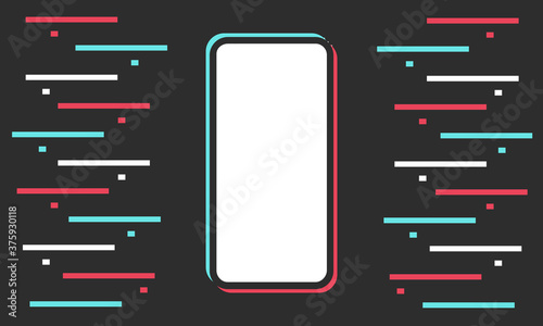 Digital background with color elements. Background made in a flat style, inspired by the popular social network. Mobile interface icon. Social media frame template mobile interface, ui, app, web. 